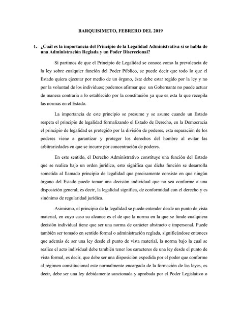 Ensayo Importancia Del Principio De Legalidad PDF