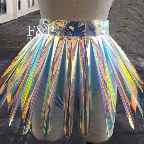 1050us Handmade Plus Size Clothing Holographic Plastic Pvc Tutu