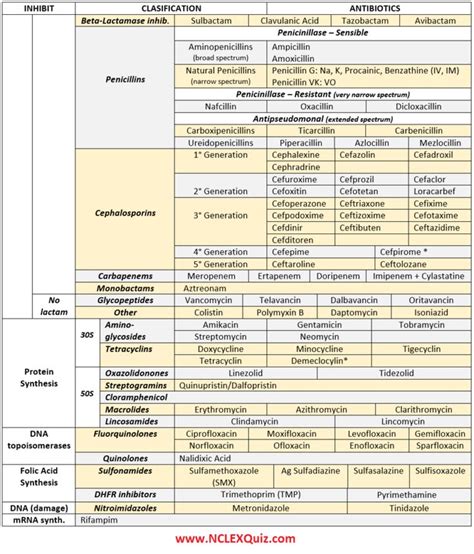 Antibiotics Cheat Sheet Pharmacology Nursing Pharmacology Nursing