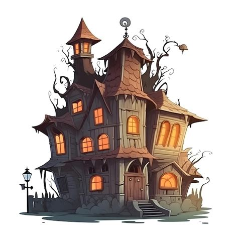 Premium Vector | Cartoon haunted house