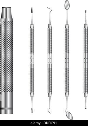 Vector Illustration Of Tongue Hygiene Brush And Toothbrush Dental