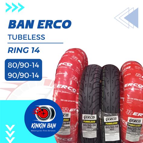 Jual Sepaket Ban Motor Matic Ring Tubeless Merk Erco Dan