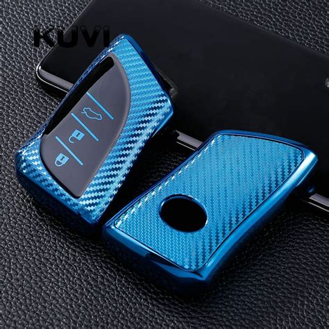 Carbon Fiber Tpu Car Smart Key Case Cover Shell Fob For Lexus Nx Ux Lc