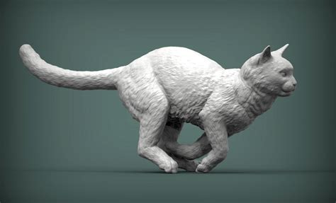 running cat 3D model 3D printable | CGTrader