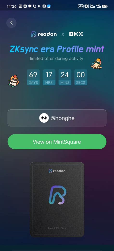 GZ老张 on Twitter 银河活动 ZKSync Mint Your ReadON Profile NFT 花钱买