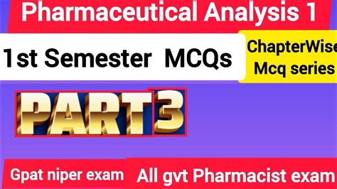 Part Pharmaceutical Analysis Mcq Question And Answer Pharmacist