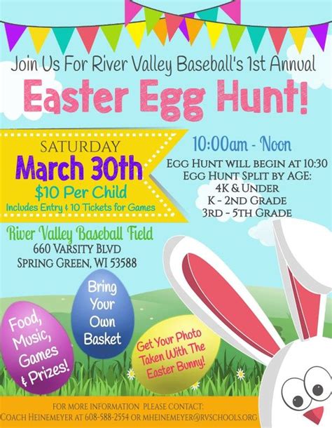 Rv Baseballs 1st Annual Easter Egg Hunt River Valley High Spring