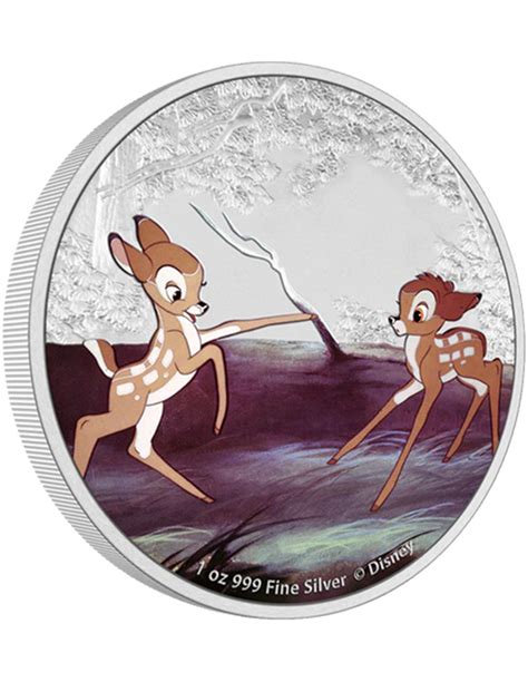 Bambi And Faline Disney Aniversario Oz Moneda Plata Niue