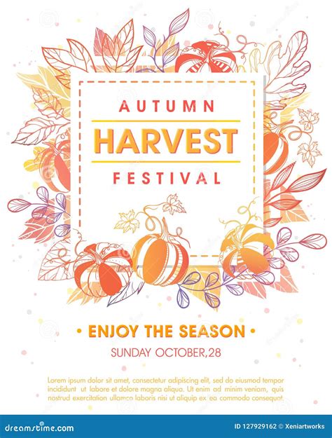 Autumn Harvest Festival Poster Stock Illustration - Illustration of ...