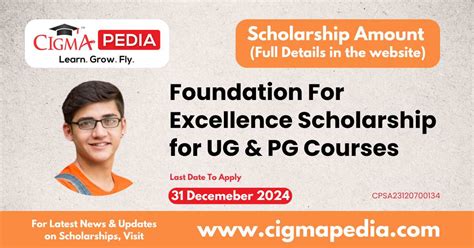 Foundation For Excellence Scholarship For Ug And Pg Courses