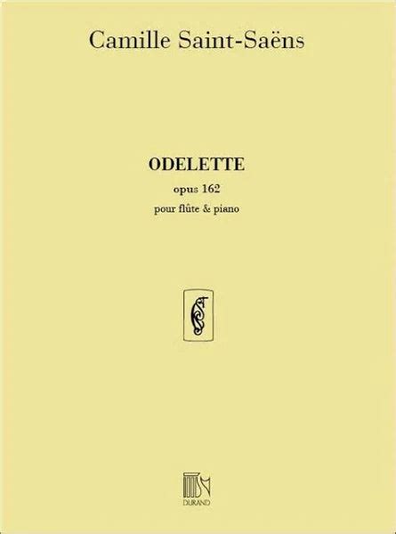 Odelette Op 162 Flute And Piano Fcny Music