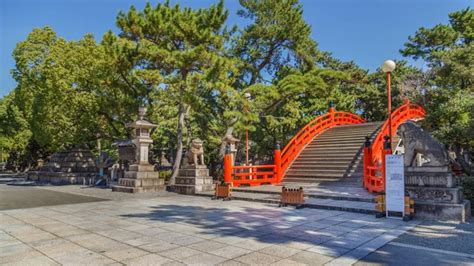 Taiko Bashi En El Gran Santuario Sumiyoshi En Osaka Jap N