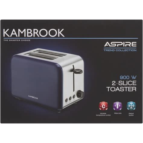 Kambrook Aspire 2 Slice Toaster Navy Clicks