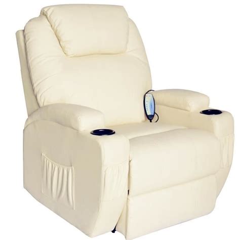 Fauteuil De Massage Electrique Chauffant Sofa De Relaxation Beige