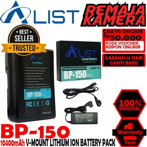 Jual ALIST BATTERY V MOUNT BP 150 BATERAI VMOUNT BP150 GARANSI