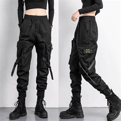 Solid High Waist Flap Pocket Cargo Pants Solid Cargo Pants Etsy