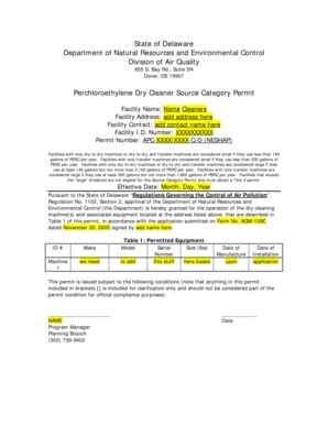 Fillable Online Dnrec Delaware Presentation Draft Permit Version 1