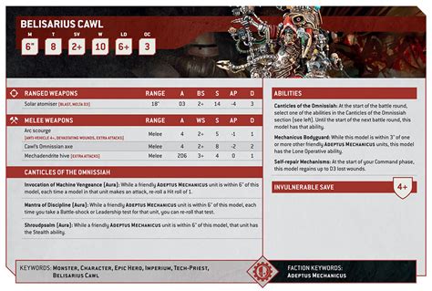 Warhammer 40k 10th Edition Adeptus Mechanicus Rules Revealed