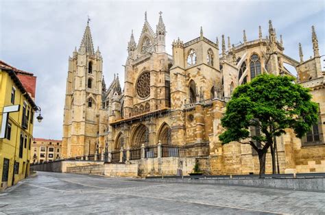 Cathedral of Leon, Spain stock photo. Image of city, europe - 31551912