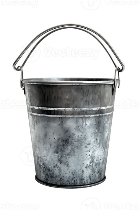 Metal Bucket Isolated Against A Transparent Background 48741939 Png