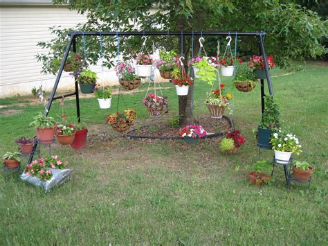 Great idea for an old swing set | Garden projects, Raised garden beds ...