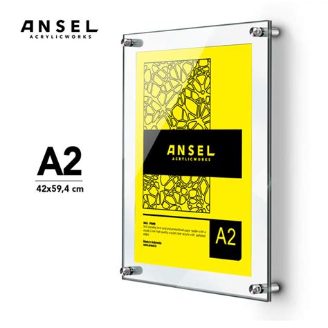 ANSEL Acrylic Wall Frame Bingkai Foto Dinding Akrilik A2 Bening 2