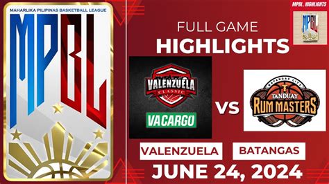 Mpbl Highlights Valenzuela Classics Vacargo Vs Batangas City Tanduay