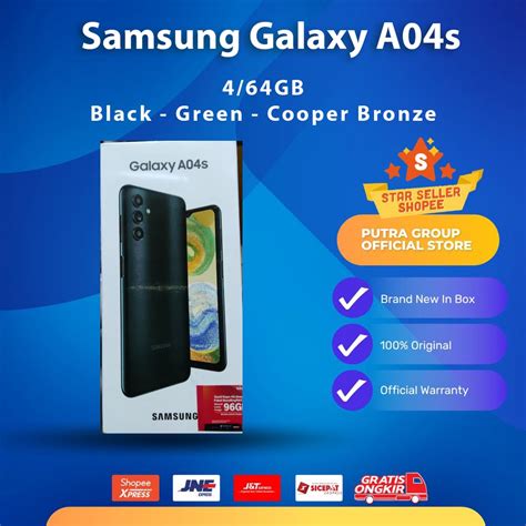 Jual Resmi Samsung Galaxy A04s 464gb Black Cooper Green A04 S 64 Gb Shopee Indonesia