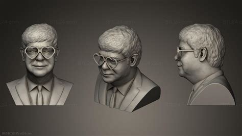 Busts And Bas Reliefs Of Famous People Elton John Bustc D Stl