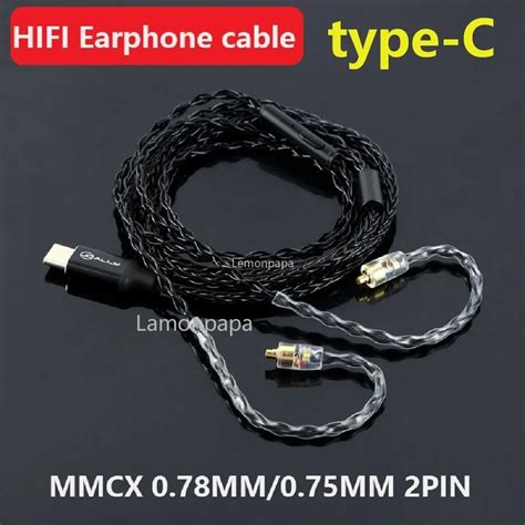 Cable De Auriculares HiFi Tipo C A Mmcx 0 78mm 0 75mm 2 Pines 8 N