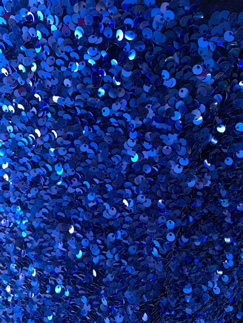 Buy Iridescent Royal Blue Mermaid Stretch Velvet Sequin Fabric