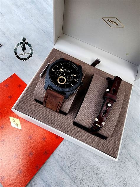 Reloj Fossil Para Hombre Set FS5251SET Pulsera Regalo Atumano