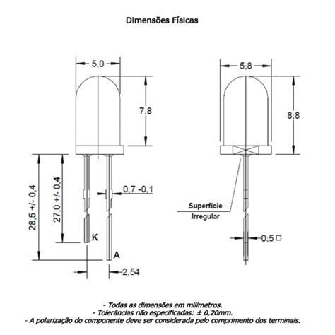 Led Pth Mm Vermelha Encapsulamento Hialino L Hu Uor Cromatek