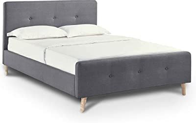 Idmarket Lit Double Scandinave Oslo X Cm Tissu Gris