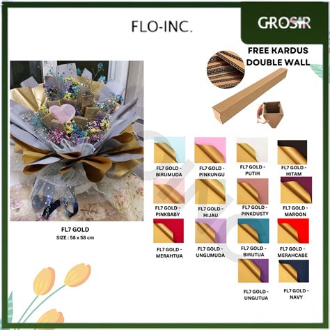 Jual Flo Inc Fl Gold Lembar Kertas Bunga Buket Dua Warna Gold