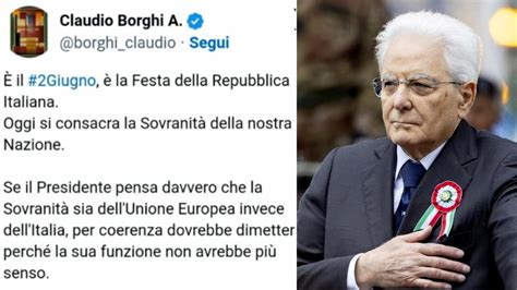 Polemiche Per Il Tweet Di Claudio Borghi Richiesta Di Dimissioni Per