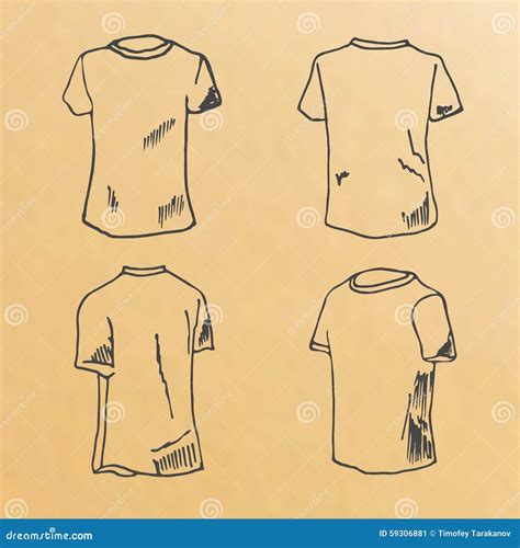 Croquis De Calibres De Conception De T Shirt Illustration De Vecteur