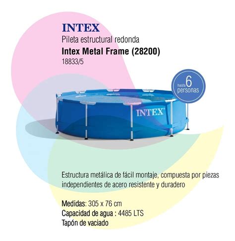 Pileta Estructural Redondo Intex Con Capacidad De Litros De