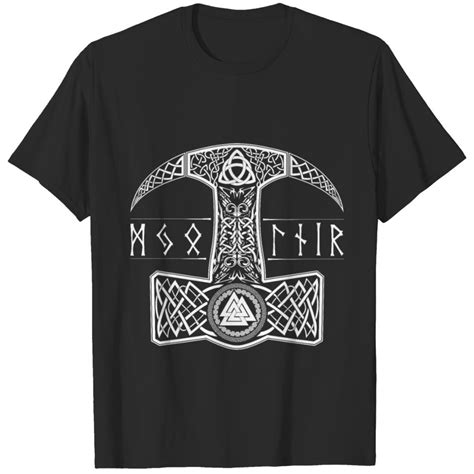 Mjolnir Vikings Thor Hammer Runes Valknut T Shirt Sold By Charu Gupta