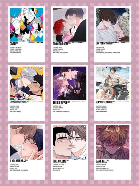 Bl Manhwa Minimalist Poster Prints Set C Etsy