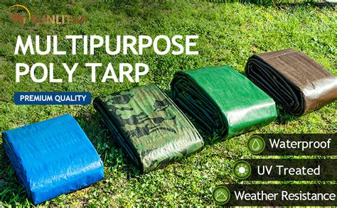 Amazon Sunlitap X Ft Tarp Cover Waterproof Poly Tarps With