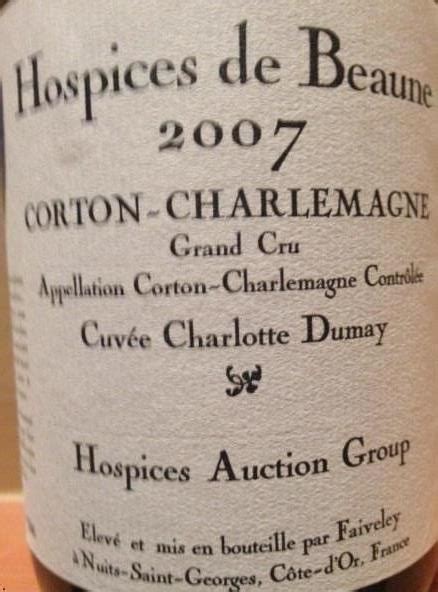 Hospices De Beaune Corton Charlemagne Cuv E Charlotte Dumay