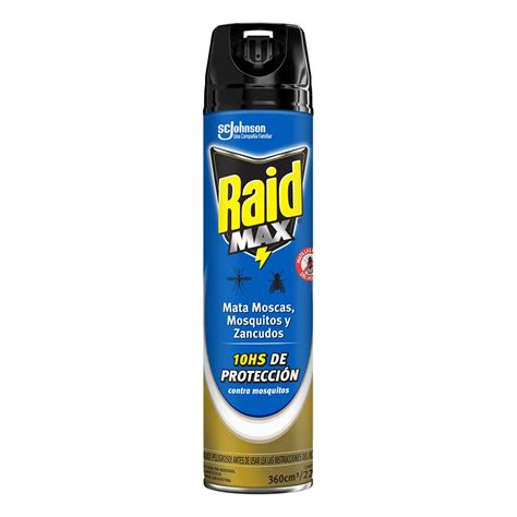 Aerosol Insecticida Raid Max Mata Moscas Mosquitos Y Zancudos X Ml