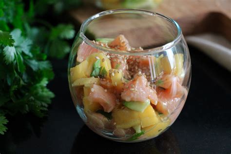 Tartare De Saumon Avocat Et Mangue Casserole Chocolat