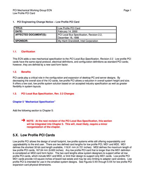 Fillable Online PCI Mechanical Working Group ECN Fax Email Print