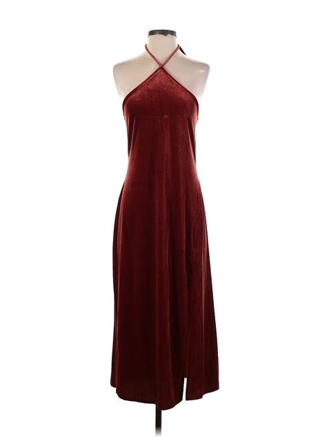 Banana Republic Factory Store Solid Maroon Burgundy Casual Dress Size S