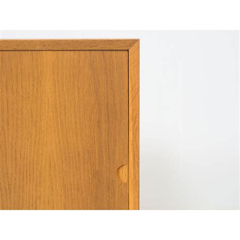 Vintage Oakwood Highboard With Sliding Door By Poul Cadovius For Cado