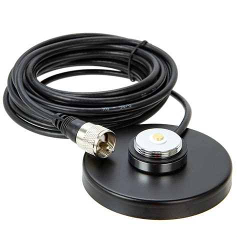 Nb 90 Black 9cm Nmo Antenna Mount Magnetic Base 5m Pl 259 Rg 58 Coaxial Cable For Qyt Tyt Car