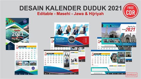 Free Cdr 3 Template Desain Kalender Duduk 2021 Coreldraw Tutorial