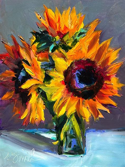 sunflower oil painting demo — Kim Smith Fine Art | Contemporary fine ...